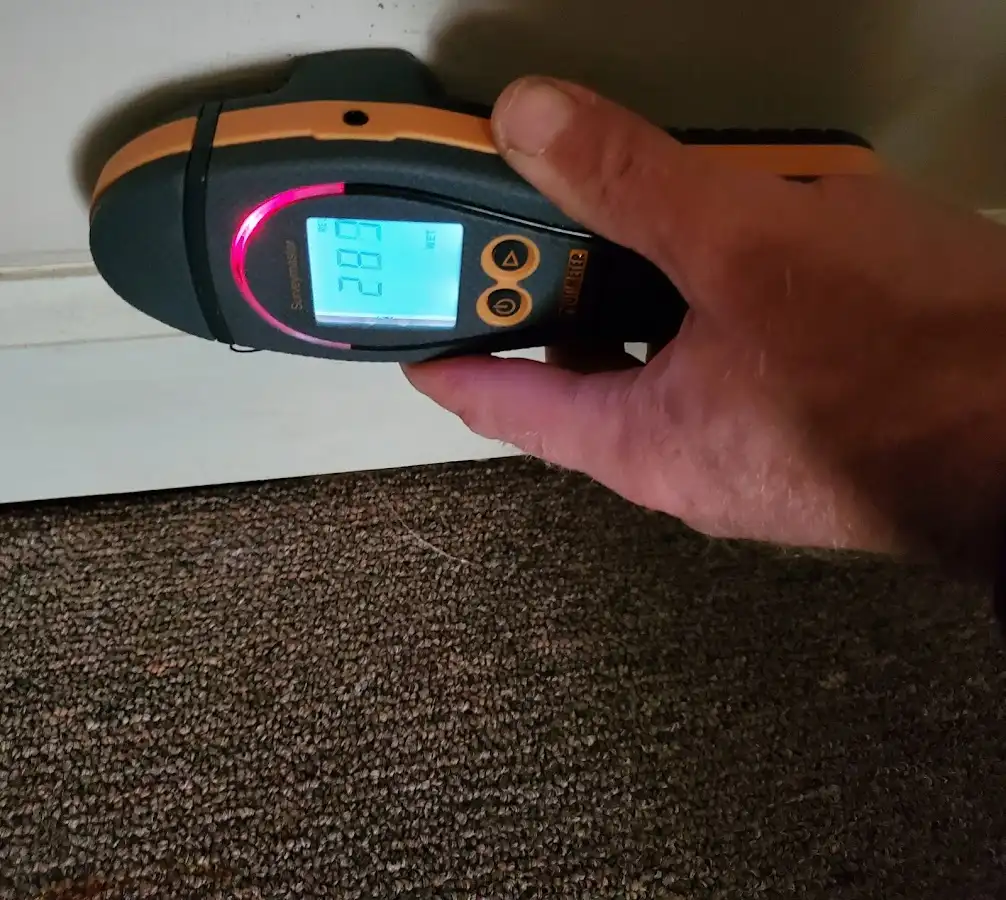 Moisture detection at baseboard during Burst Pipe Cleanup in Marina del Rey